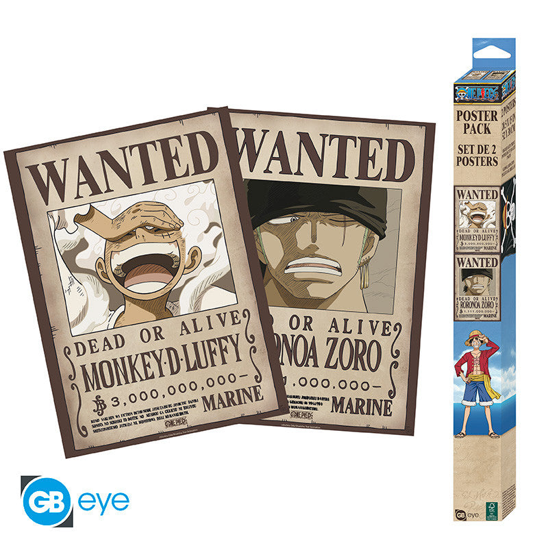 ONE PIECE - Wanted Luffy (Gear5) & Zoro - Set 2 Posters Chibi