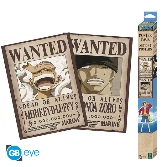 ONE PIECE - Wanted Luffy (Gear5) & Zoro - Set 2 Posters Chibi