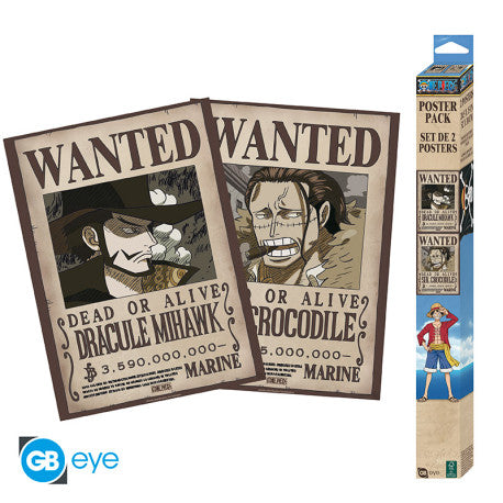 Posterset; One Piece Wanted - Mihawk & Crocodile