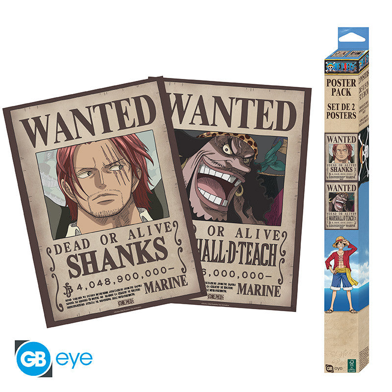 ONE PIECE - Wanted Shanks & BlackBeard - Set 2 Posters Chibi