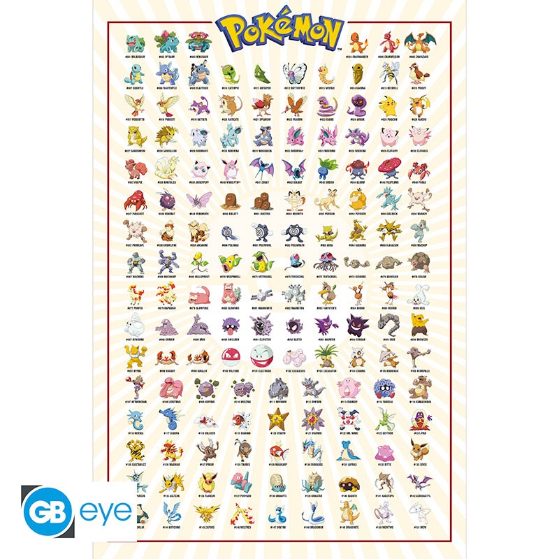 Pokémon - Maxi Poster - Kanto 151 Engels (91,5x61)