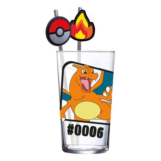 Pokémon - Glass Tumbler with Straws Charizard (480ml)