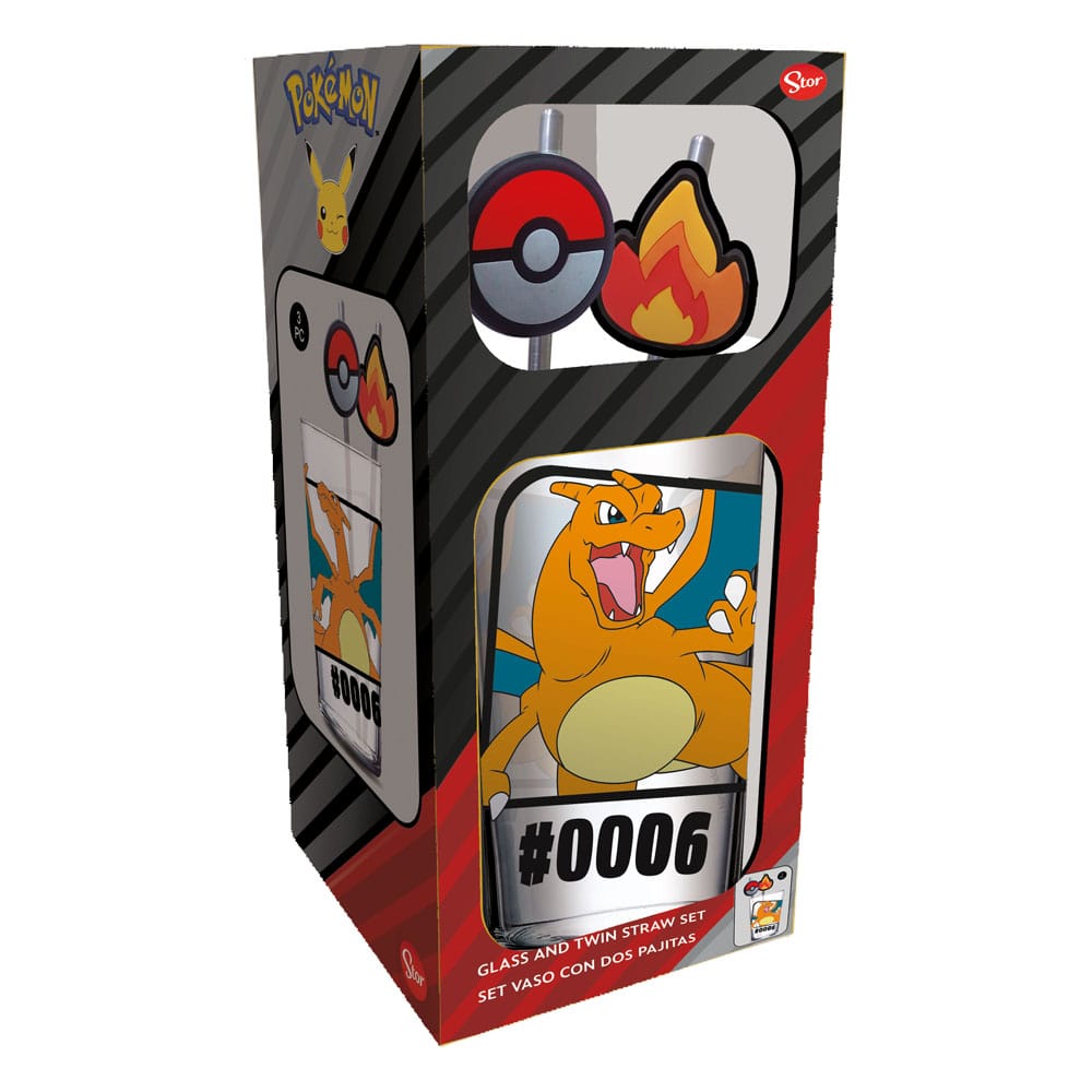 Pokémon - Glass Tumbler with Straws Charizard (480ml)